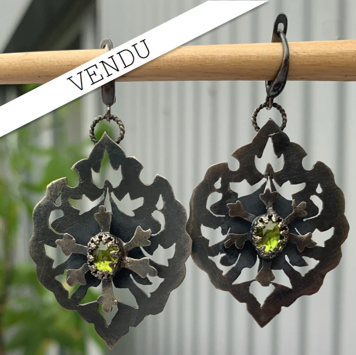 Boussoles Florales - Boucles d'oreilles légères en Argent